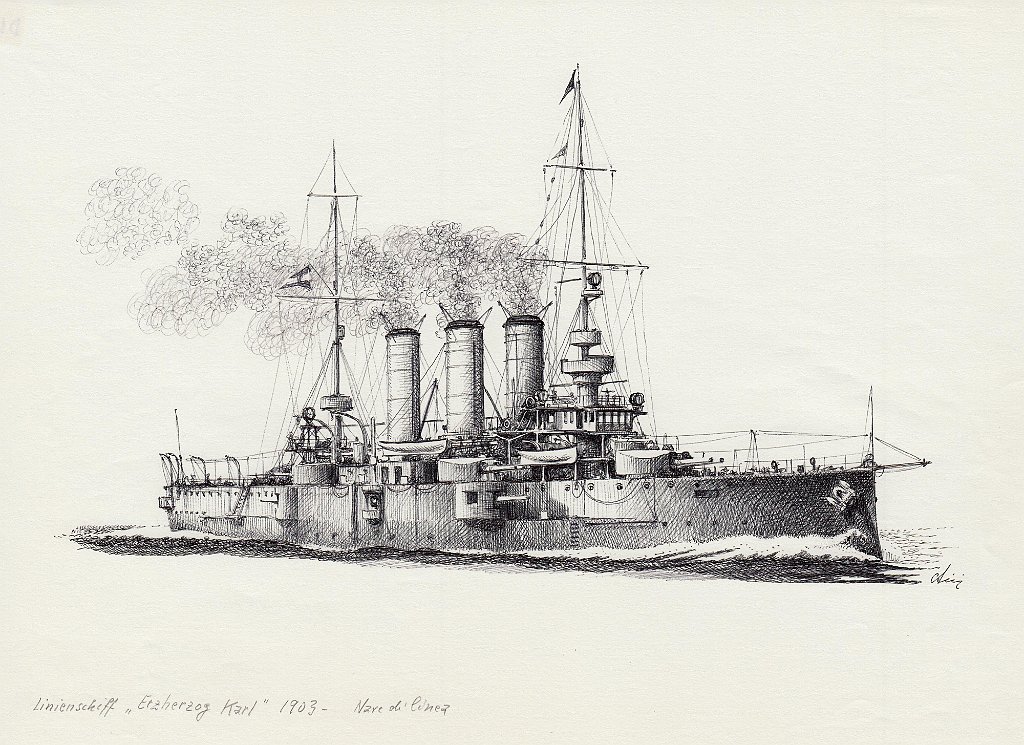 54-Linienschiff 'Erzherzog Karl' - 1903 - Nave di linea